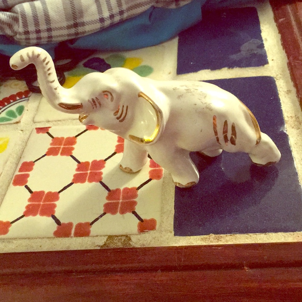 Ceramic white elephant